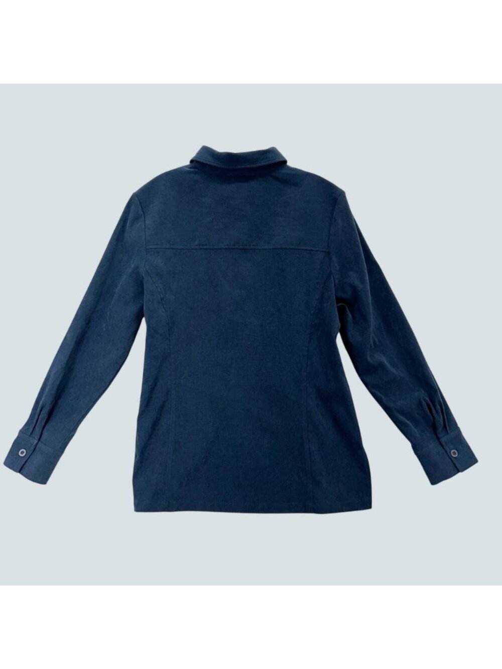 Express Women’s Blue Faux Suede Button Front Jacket Blazer Size L - Picture 2 of 9